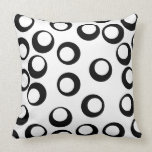 Black and White Retro Circles Pattern. Pillows