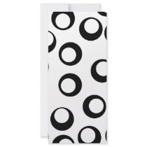 Black and White Retro Circles Pattern. Rack Card Template