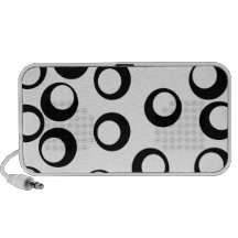 Black and White Retro Circles Pattern. Speakers