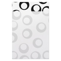 Black and White Retro Circles Pattern. Stationery Paper