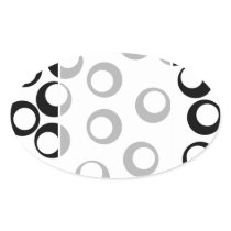 Black and White Retro Circles Pattern. Sticker