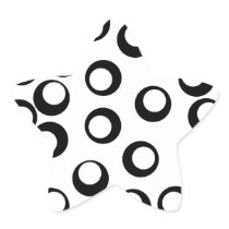 Black and White Retro Circles Pattern. Sticker