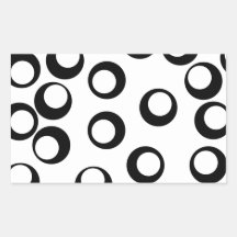 Black and White Retro Circles Pattern. Stickers
