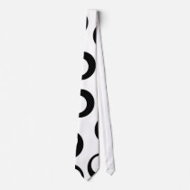 Black and White Retro Circles Pattern. Tie
