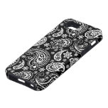 Black And White Retro Paisley Ham Pattern iPhone 5 Cases