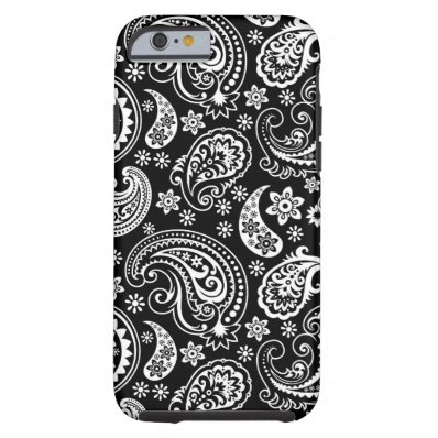 Black And White Retro Paisley Ham Pattern iPhone 6 Case