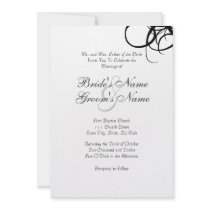 Black and White Retro Wedding Invitation