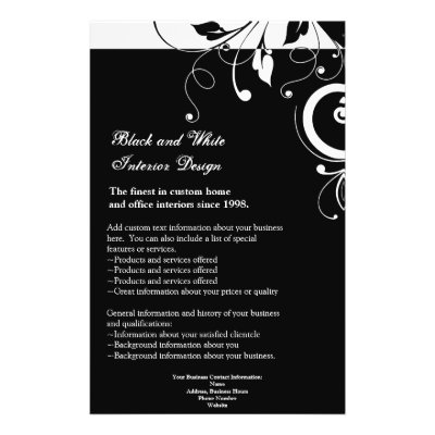 Black and White Reverse Swirl Flyer or Program