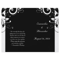 Black and White Reverse Swirl Foldable Program Flyers