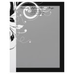 Black and White Reverse Swirl Letterhead