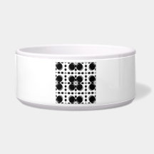 Black and White Ripples Big Inverted Dog Food Bowl