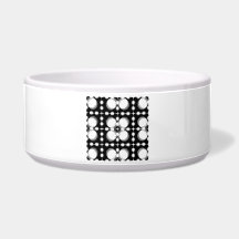 Black and White Ripples Big Dog Food Bowls
