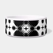Black and White Ripples Small Inverted Dog Bowl