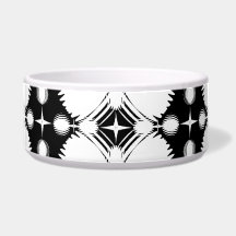 Black and White Ripples Small Dog Bowl