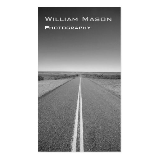 Black and White Road Photography - Business Card