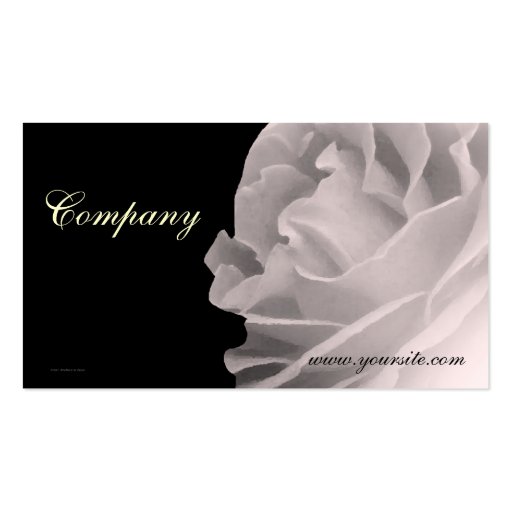 Black and White Rose Business Card (front side)