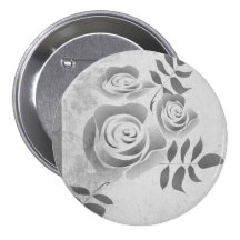 Black and White Rose Button