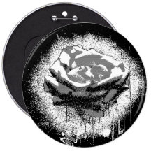Black And White Rose Fine Art Buttons