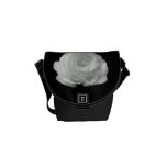 Black And White Rose Messenger Bag