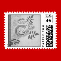 Black and White Rose postage