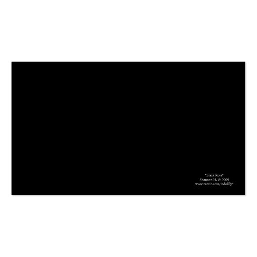 Black and White Rose Profile Business Card (back side)