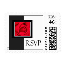 Black and white rose RSVP stamp by aslentz Black and white rose RSVP stamp