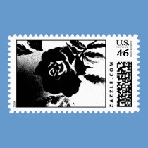 Black and White Rose stamp