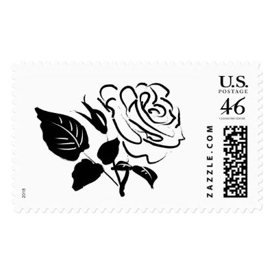 Black And White Rose Stamps