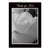 Black and White Rose Thank You Mom Cards
