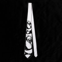 black and white rose tie
