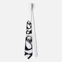 black and white rose tie