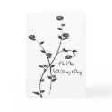 Black and White Roses On Our Wedding Day cards
