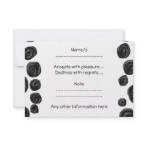 Black and White, Roses Pattern. Personalized Invitations