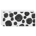 Black and White, Roses Pattern. Rack Card