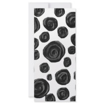 Black and White, Roses Pattern. Rack Cards