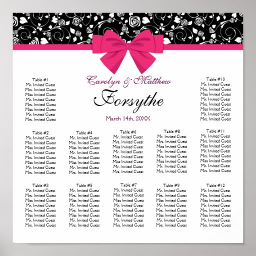 black and white roses pink bow poster zazzle black and white roses pink bow poster zazzle
