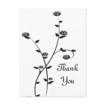 Black and White Roses Thank You postcards by loraseverson Black and White Roses Thank You postcards