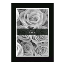Black and White Roses Vow Renewal Invitation