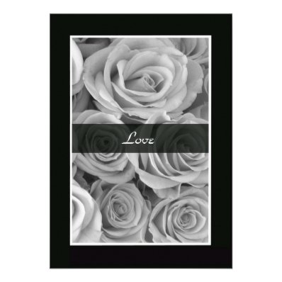 Black and White Roses Vow Renewal Invitation