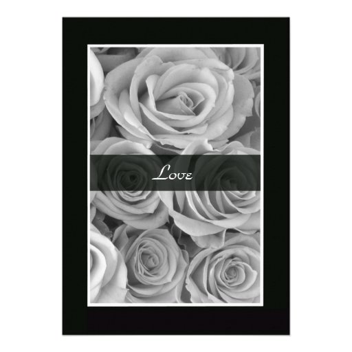 Black and White Roses Vow Renewal Invitation