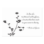 Black and White Roses Wedding Charity Favor Card Business Card Templates