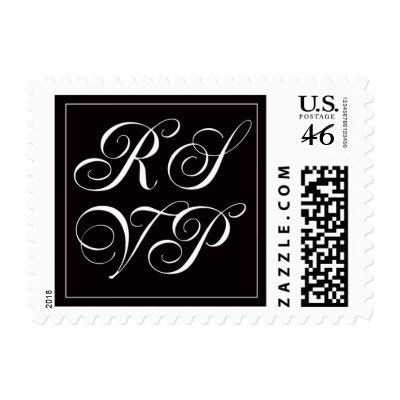 black and white RSVP Postage Stamps by perfectpostage