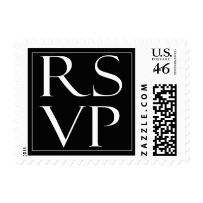 Black and White RSVP Stamp