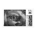 Black And White RSVP Wedding Invitation Postage
