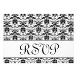 Black and White RSVP Wedding Response Custom Invites
