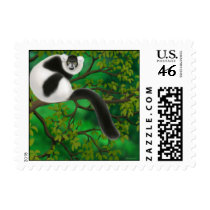 Black and White Ruffed Lemur Postage postage by twopurringcats Black and White Ruffed Lemur Postage postage