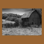 Black and White Rustic Barn Print
