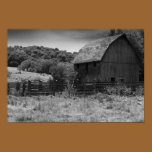 Black and White Rustic Barn Print posters