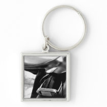 Black and White Saddle Keychains