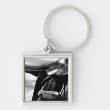 Black and White Saddle Keychains